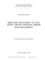 biến đổi tích phân và ứng dụng trong phương trình đạo hàm riêng