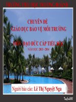 Chuyên đề giáo dục bảo vệ môi trường môn đạo đức cấp tiểu học