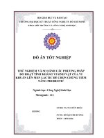 thử nghiệm và so sánh các phương pháp đo hoạt tính khánh vi sinh vật