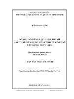 Nâng cao năng lực cạnh tranh đấu thầu xây dựng của công ty Cổ phần Xây dựng Thủy lợi 1