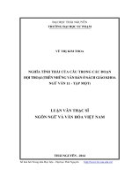 Nghĩa tình thái của câu trong các đoạn hội (trên những văn bản ở sách giáo khoa ngữ văn 11 tập một)