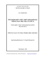 tích hợp kiến thức biến đổi khí hậu trong dạy học địa lí lớp 12