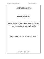 trường từ vựng - ngữ nghĩa trong truyện tây bắc của tô hoài