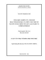 Tổng hợp, nghiên cứu, thăm dò hoạt tính sinh học của phức chất một số nguyên tố đất hiếm với Axit L Glutamic và O Phenantrolin