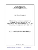 với tổ chức hoạt động dạy học chương mắt. các dụng cụ quang vật lí 11 theo hướng phát huy tính tích cực, tự lực và sáng tạo của học sinh thpt miền núi
