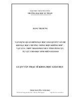vận dụng quan điểm dạy học giải quyết vấn đề khi dạy học chương dòng điện không đổi vật lí 11- thpt nhằm phát huy tính tích cực, tự lực cho học sinh miền hải đảo