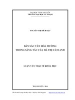 bản sắc văn hóa mường trong sáng tác của hà thị cẩm anh