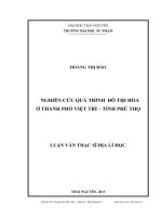 nghiên cứu quá trình đô thị hóa ở thành phố việt trì, tỉnh phú thọ