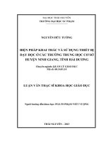 biện pháp khai thác và sử dụng thiết bị dạy học ở các trường trung học cơ sở huyện ninh giang tỉnh hải dương