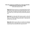 Môn luận cứ khoa học của chiến lược và chính sách phát triển thương mại việt nam đến năm 2015, tầm nhìn 2020