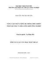 Nâng cao chất lượng hệ thống điều khiển tháp lọc dầu và hóa lỏng khí công nghiệp