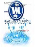 phân tích báo cáo tài chính công ty vinamilk