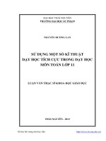 sử dụng một số kĩ thuật dạy học tích cực trong dạy học môn toán lớp 11