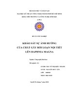 khảo sát ảnh sự hưởng của chất gây rối loạn nội tiết lên daphnia magna