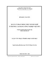 Quản lý hoạt động thực hành nghề ở trường cao đẳng công nghiệp Việt Đức