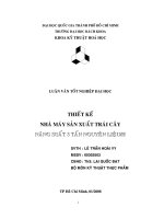 Thiết kế nhà máy sản xuất trái cây năng suất 30 tấn giờ