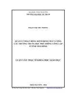 quản lý hoạt động kiểm định chất lượng các trường trung học phổ thông công lập ở tỉnh thái bình