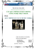 quy trình sản xuất rượu vodka