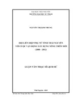 hội liên hiệp phụ nữ tỉnh thái nguyên với cuộc vận động xây dựng nông thôn mới (2008-2012)