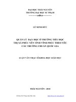 quản lý dạy học ở trường tiểu học thị xã phúc yên tỉnh vĩnh phúc theo yêu cầu trường chuẩn quốc gia