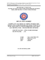 xác định các thông số động học trong công nghệ sinh học bùn hoạt tính xử lý nước thải