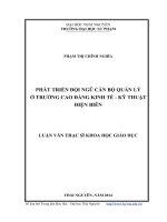 phát triển đội ngũ cán bộ quản lý ở trường cao đẳng kinh tế - kỹ thuật điện biên