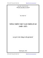 nông thôn việt nam thời lê sơ (1428-1527)