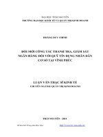 đổi mới công tác thanh tra, giám sát ngân hàng đối với quỹ tín dụng nhân dân cơ sở tại vĩnh phúc