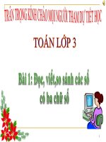 bài giảng toán 3 chương 1 bài 1 đọc,viết,so sánh các số có 3 chữ số