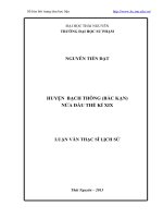 huyện bạch thông (bắc kạn) nửa đầu thế kỉ xix