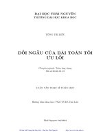 Đối ngẫu của bài toán tối ưu lồi luận án thạc sĩ
