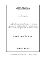 nghiên cứu đặc điểm cấu trúc và tái sinh tự nhiên của thảm thực vật sau nương rẫy tại xã ký phú - huyện đại từ - tỉnh thái nguyên