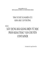 xây dựng bài giảng điện tử học phần khai thác vận tải container