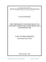 Phát triển dịch vụ ngân hàng bán lẻ tại ngân hàng thương mại cổ phần Đông Nam Á chi nhánh Hà Nội