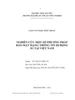 nghiên cứu một số phương pháp bảo mật mạng thông tin di động 3g tại việt nam