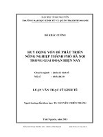 Huy động vốn để phát triển nông nghiệp thành phố Hà Nội trong giai đoạn hiện nay