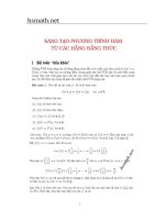 sáng tạo phương trình hàm từ các hằng đẳng thức