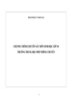 chương trình chuyên sâu môn sinh học lớp 10 trường trung học phổ thông chuyên