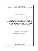 Giải pháp nâng cao hiệu quả quản lý rủi ro tín dụng tại ngân hàng thương mại cổ phần công thương Việt Nam chi nhánh Phú Thọ