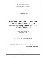 nghiên cứu khả năng hấp thụ co2 của rừng trồng keo tai tượng (acacia mangium) tại huyện định hóa tỉnh thái nguyên