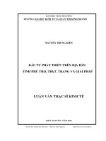 Đầu tư phát triển trên địa bàn tỉnh Phú Thọ, thực trạng và giải pháp
