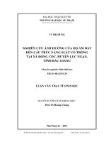 nghiên cứu ảnh hưởng của độ ẩm đất đến cấu trúc năng suất cỏ trồng tại xã đồng cốc, huyện lục ngạn, tỉnh bắc giang