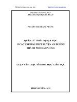 quản lý thiết bị dạy học ở các trường thpt huyện an dương thành phố hải phòng