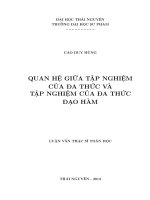 Quan hệ giữa tập nghiệm của đa thức và tập nghiệm của đa thức đạo hàm