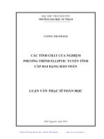 các tính chất của nghiệm phương trình elliptic tuyến tính cấp hai dạng bảo toàn