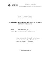 nghiên cứu một số quy trình sản xuất hữu cơ vi sinh