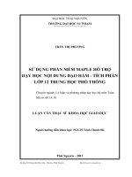Sử dụng phần mềm Maple hỗ trợ dạy học nội dung đạo hàm tích phân lớp 12 trung học phổ thông