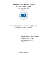 TIỂU LUẬN TRIẾT CHỦ NGHĨA DUY VẬT KINH NGHIỆM ANH VÀ NHỮNG GIÁ TRỊ VÀ HẠN CHẾ CỦA NÓ