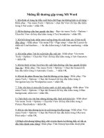 Những lỗi thường gặp trong MS words