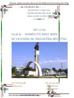 Tiểu luận nghiên cứu việc phát triển du lịch tỉnh đăklăk theo hướng bền vững